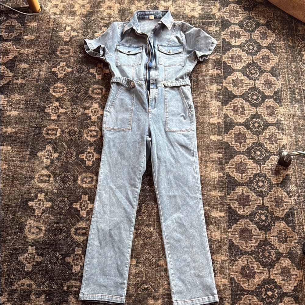 Women's Light Blue Denim Jumpsuit